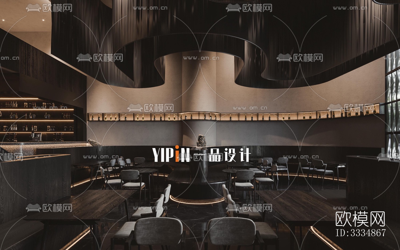 现代餐厅效果图下载（渲染图7）