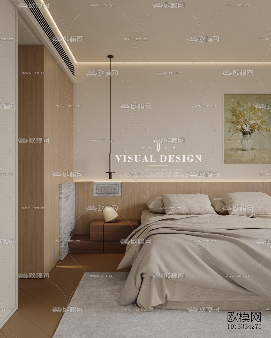 现代卧室效果图下载（渲染图6）