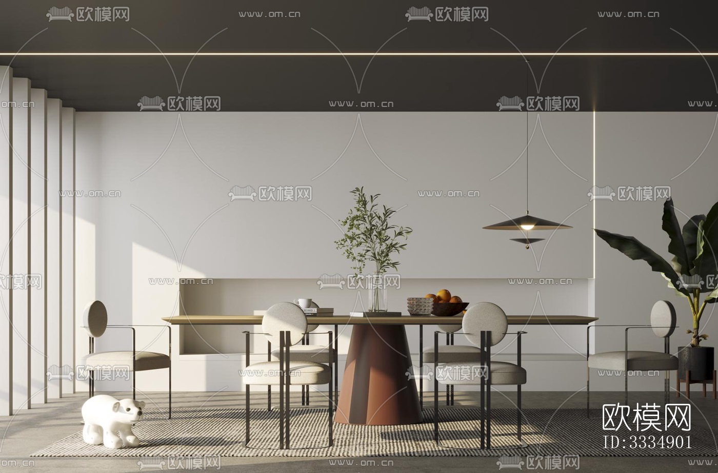 现代餐厅效果图下载（渲染图7）