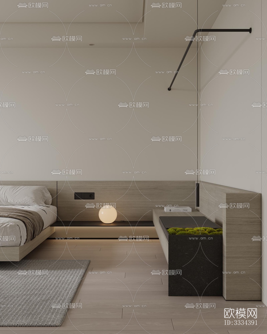 现代卧室效果图下载（渲染图5）