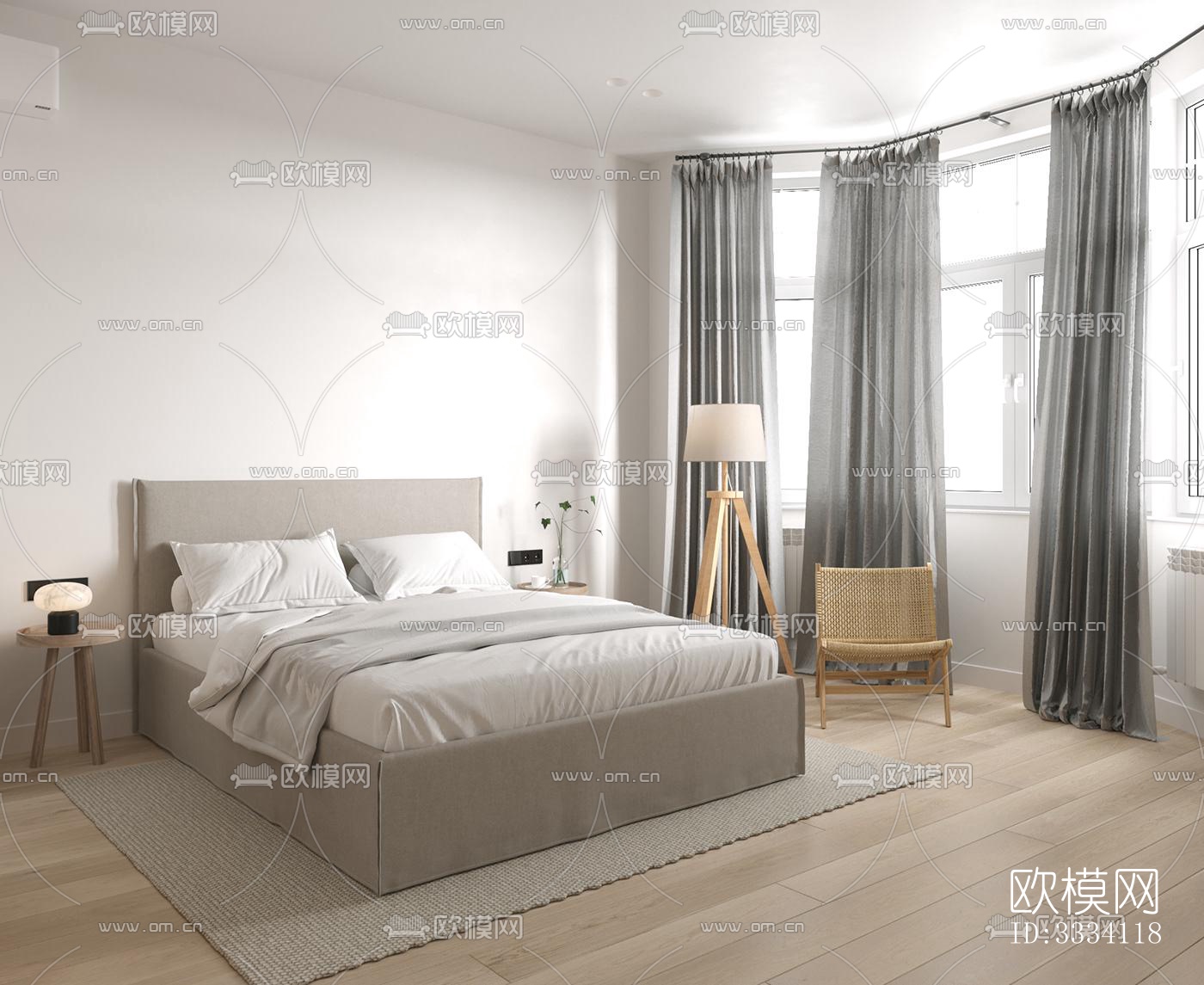 现代卧室效果图下载（渲染图2）