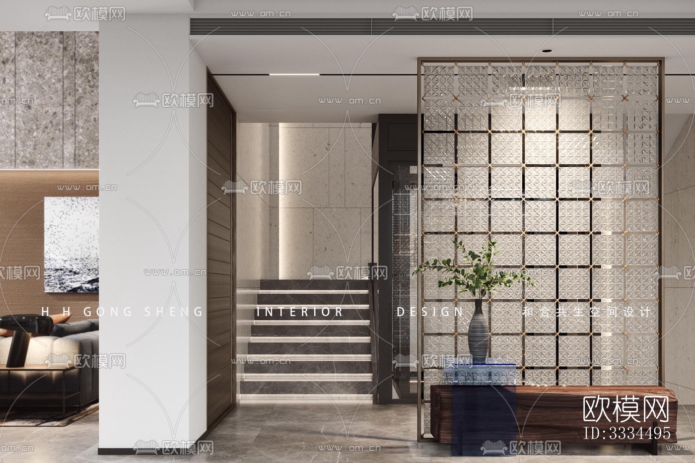 现代客厅效果图下载（渲染图1）