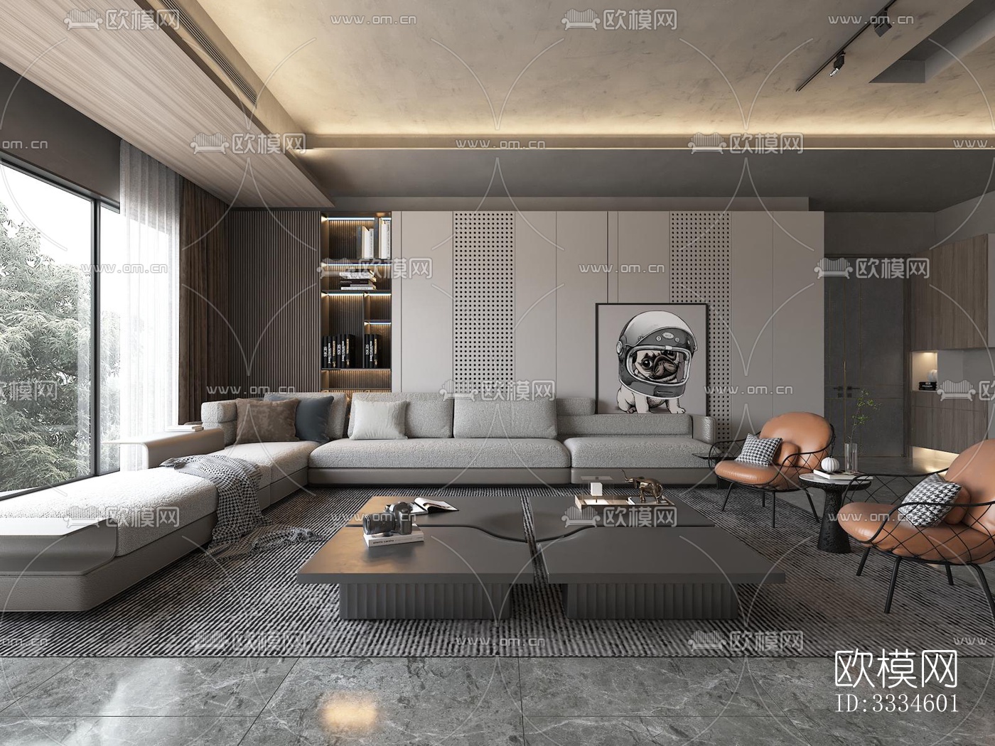 现代客厅效果图下载（渲染图10）