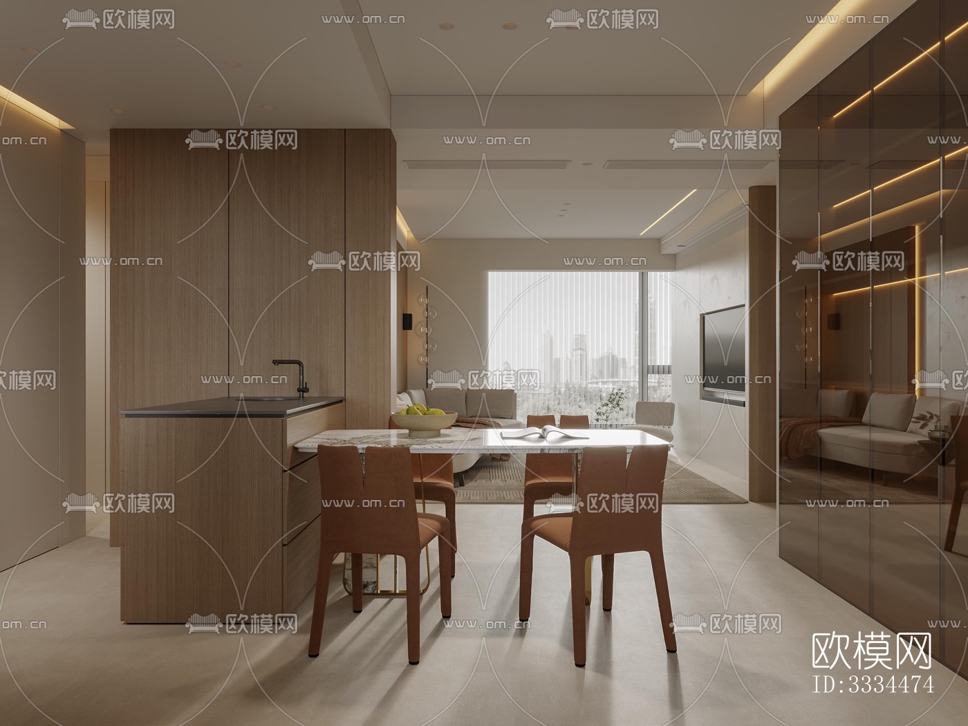 现代客厅效果图下载（渲染图2）