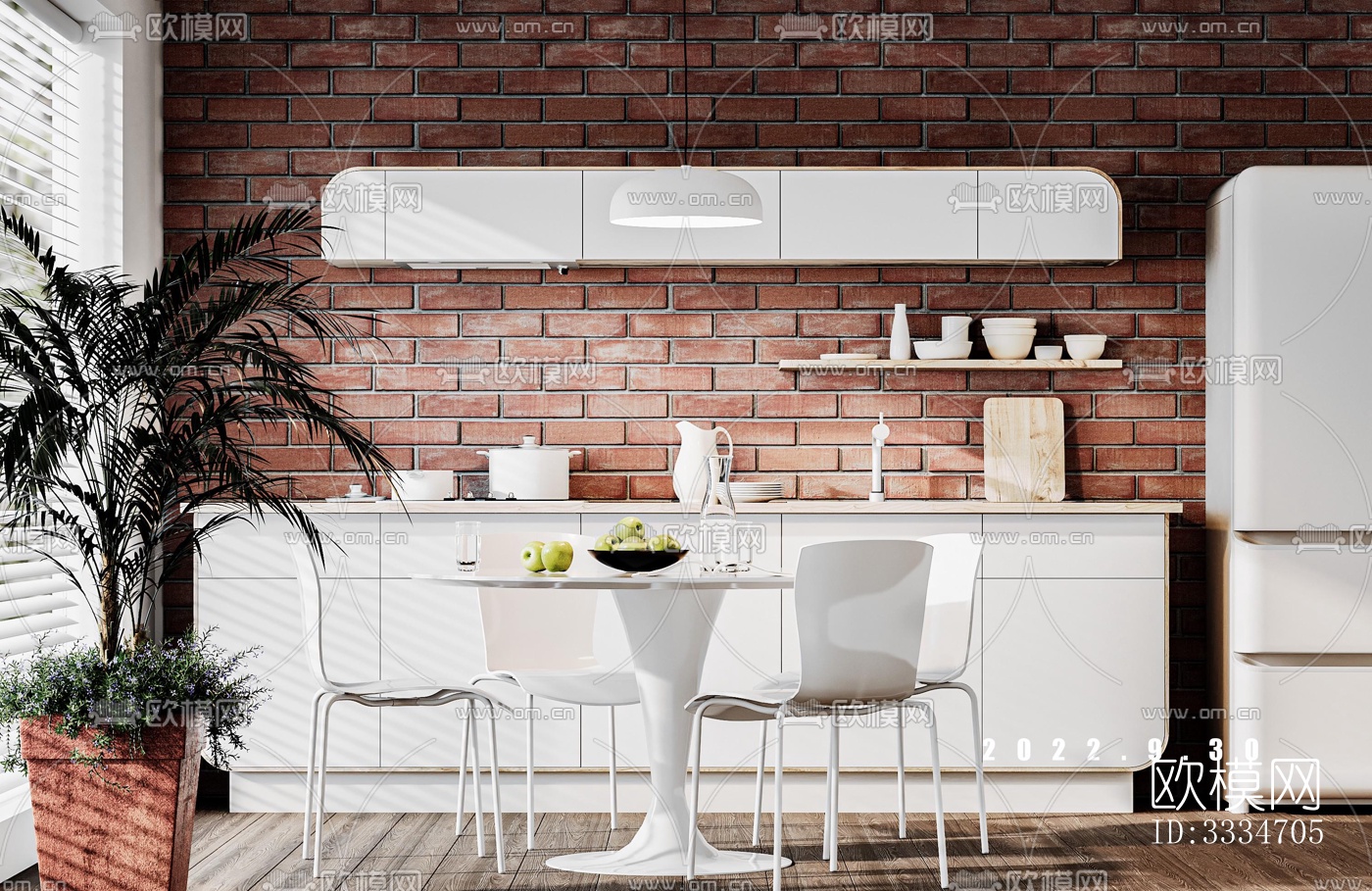 现代餐厅效果图下载（渲染图2）