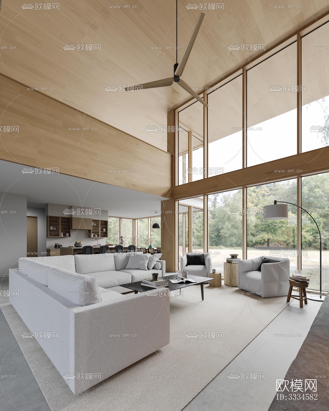 现代客厅效果图下载（渲染图2）