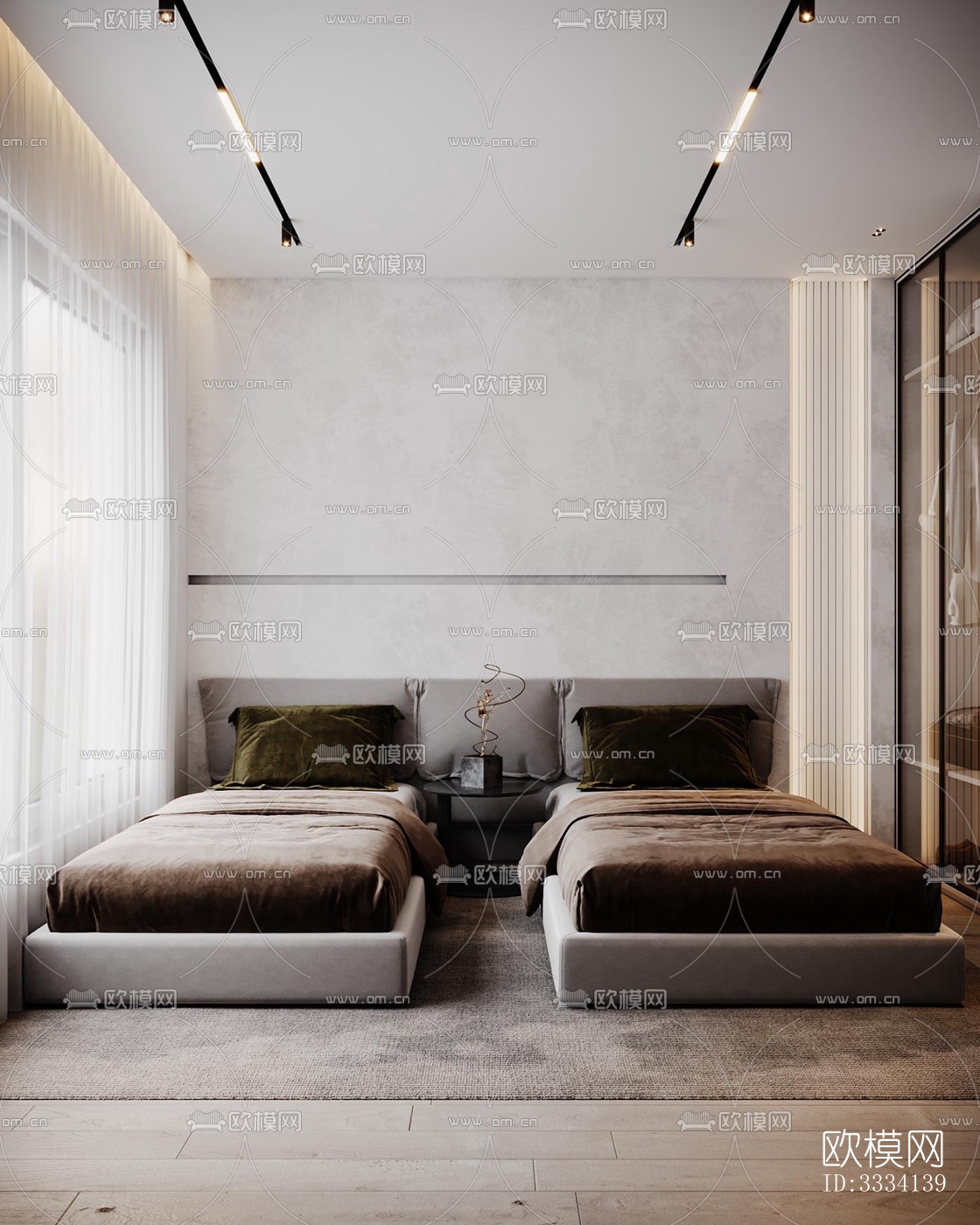 现代卧室效果图下载（渲染图2）