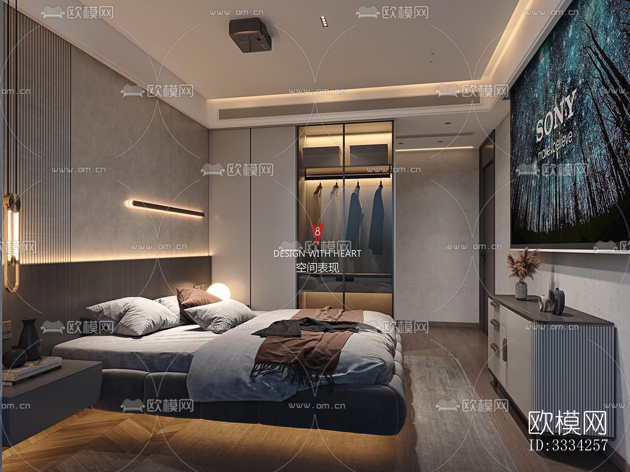 现代卧室效果图下载（渲染图8）