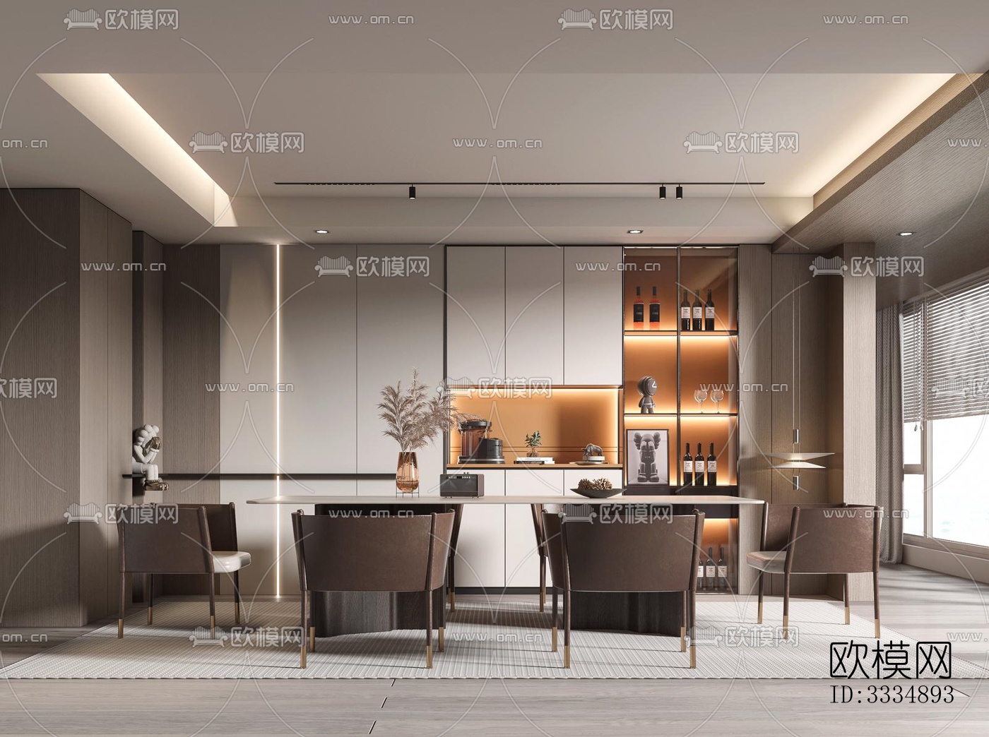 现代餐厅效果图下载（渲染图5）