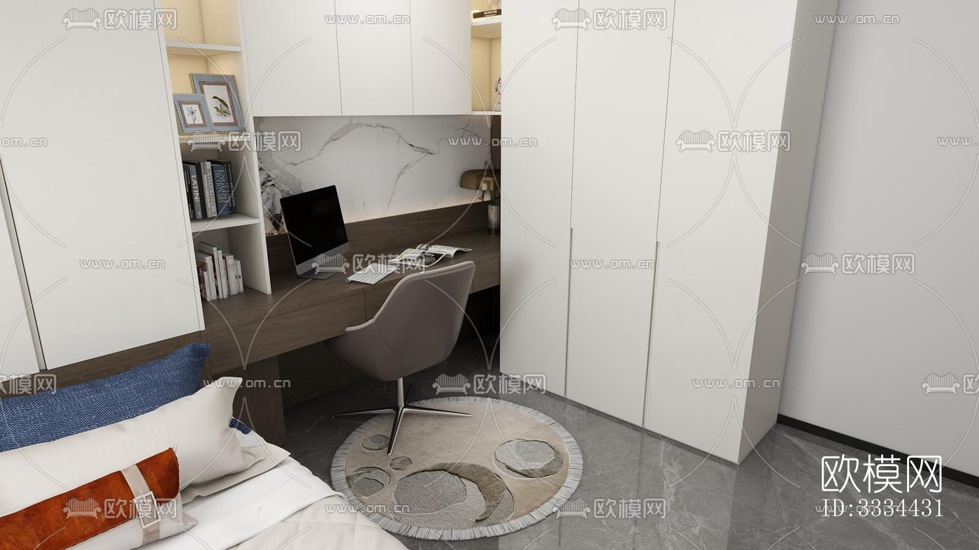 现代卧室效果图下载（渲染图2）
