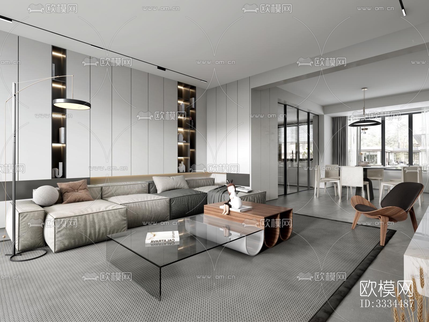 现代客厅效果图下载（渲染图16）