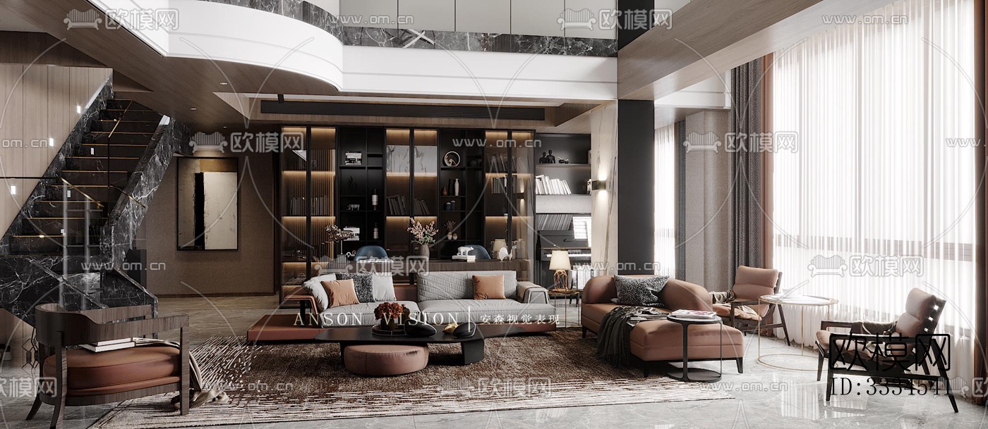 现代客厅效果图下载（渲染图1）