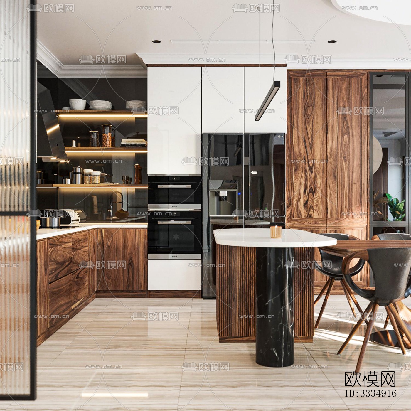 现代餐厅效果图下载（渲染图9）