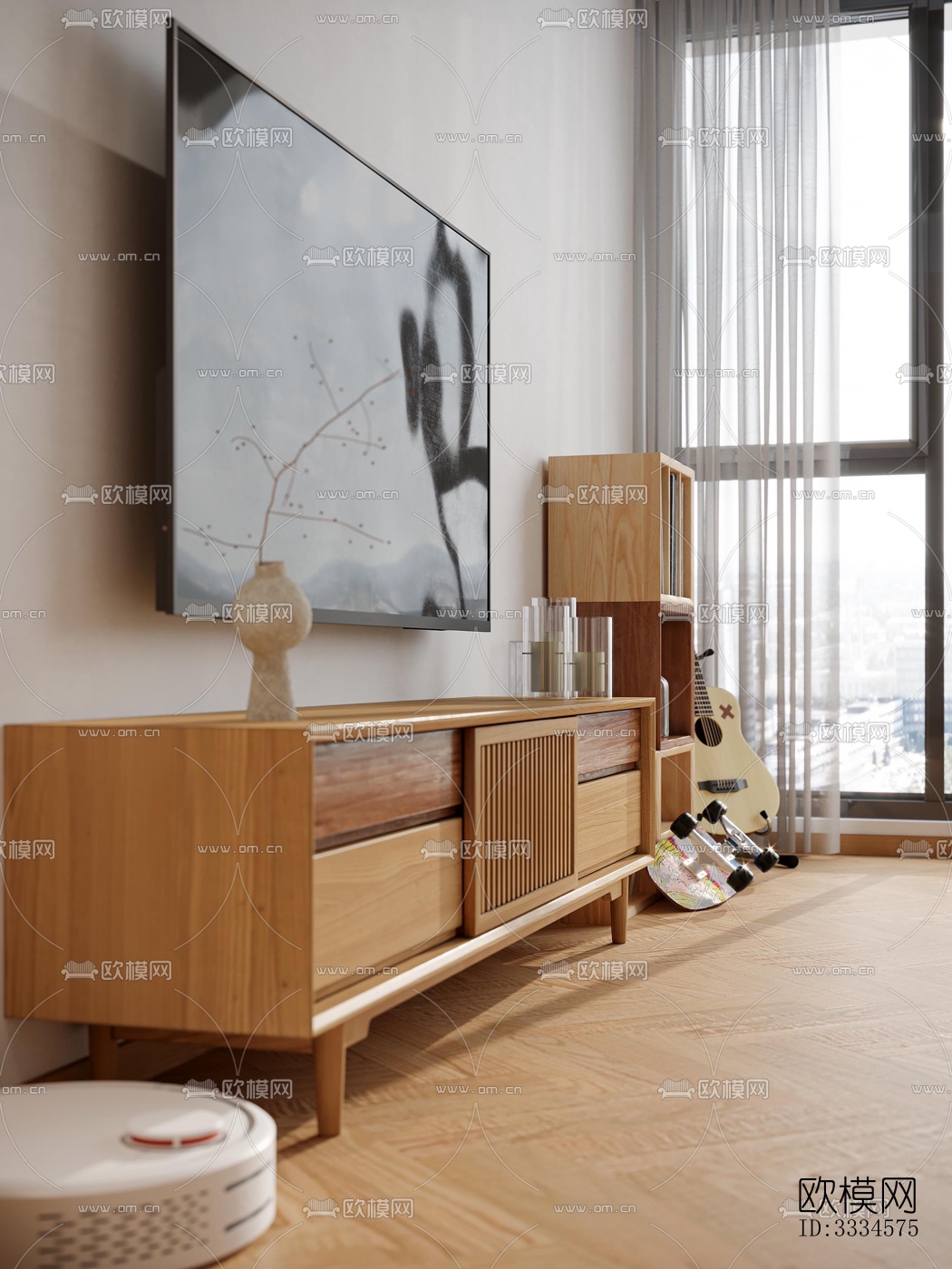 现代客厅效果图下载（渲染图4）