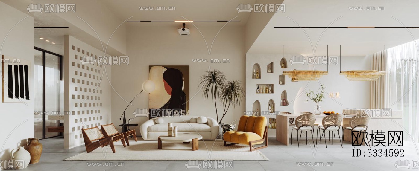 现代客厅效果图下载（渲染图14）