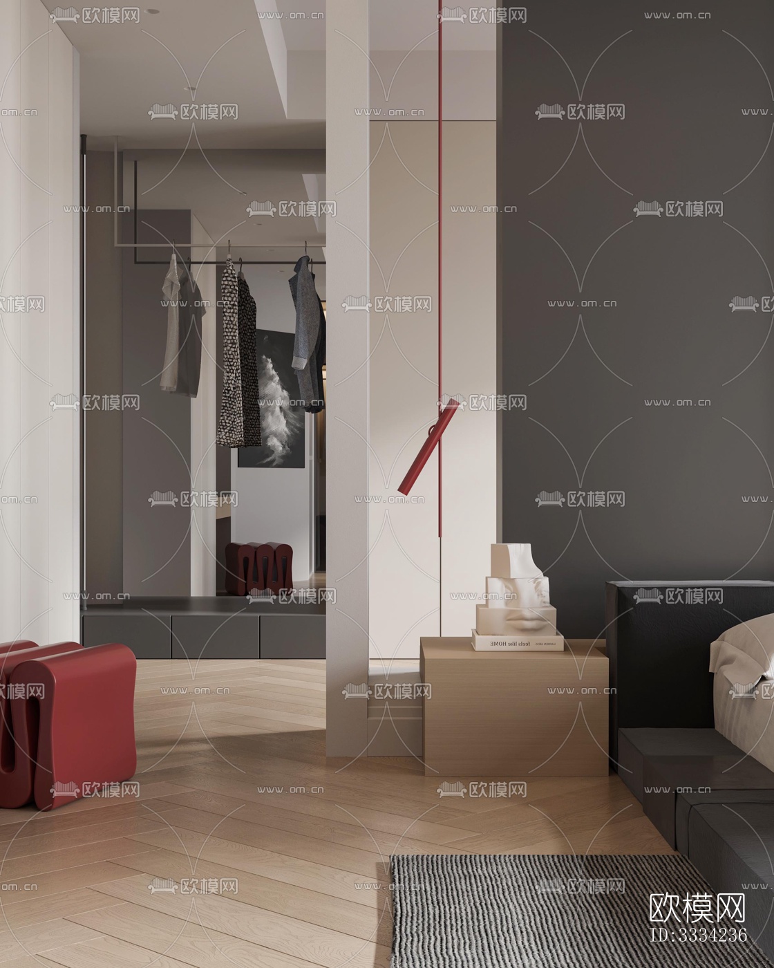 现代卧室效果图下载（渲染图3）