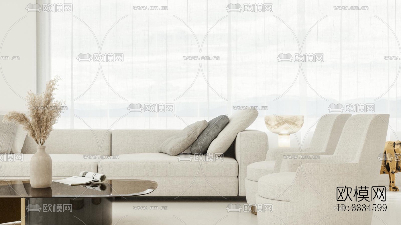 现代客厅效果图下载（渲染图8）