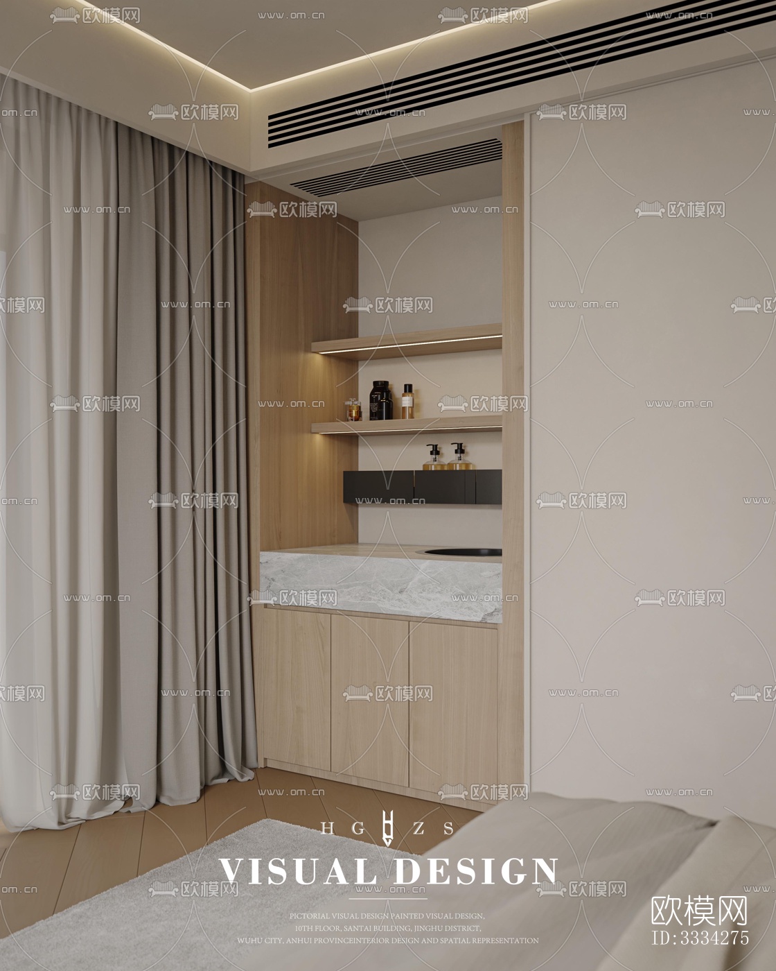 现代卧室效果图下载（渲染图3）