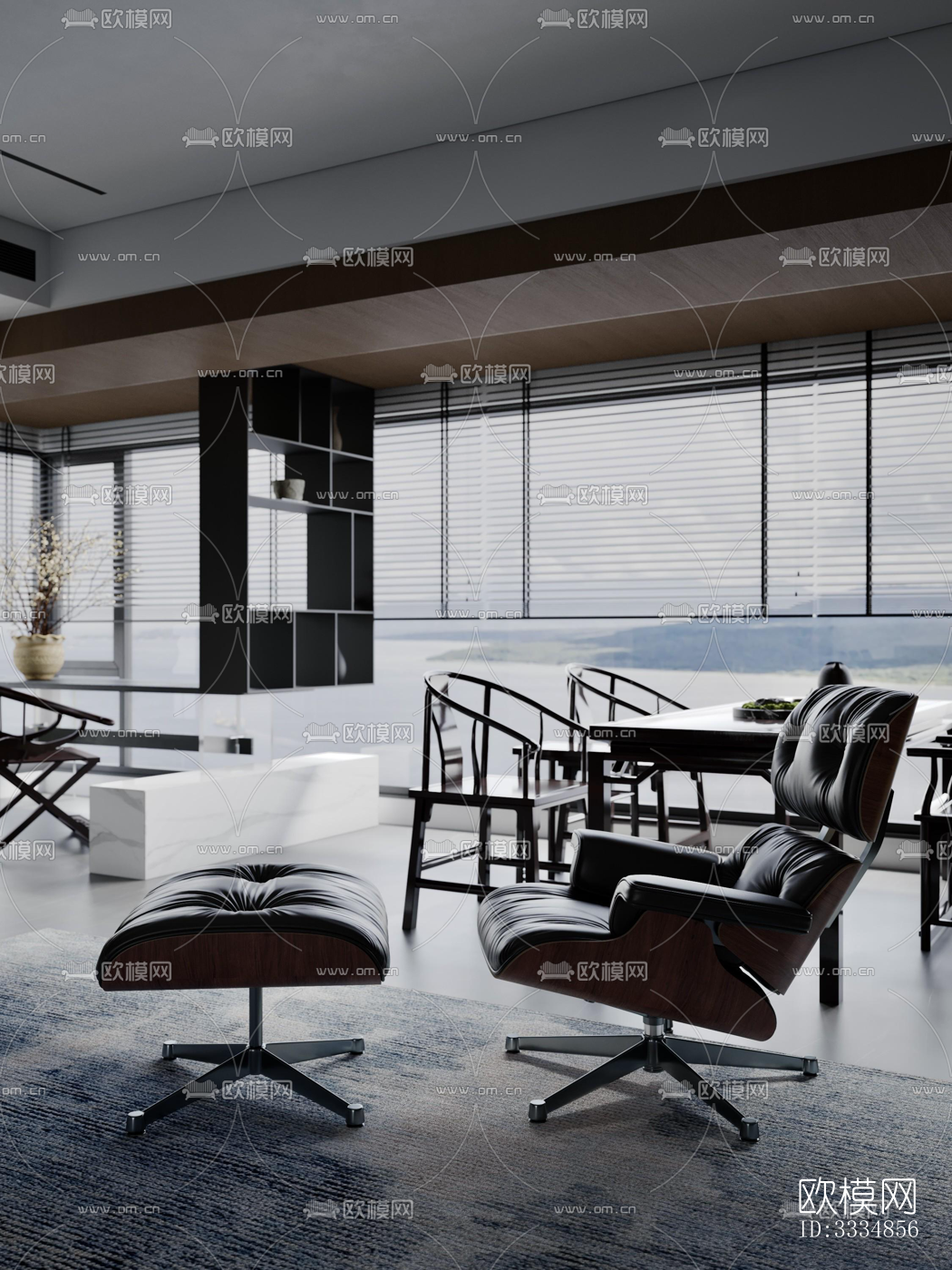 现代餐厅效果图下载（渲染图6）