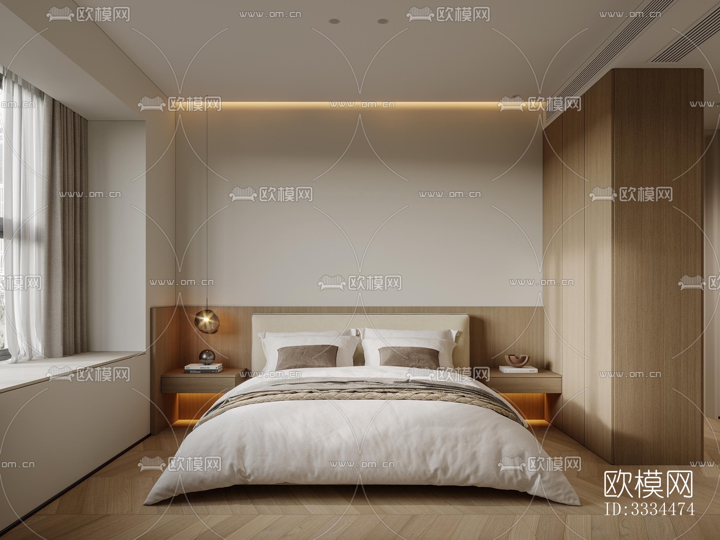 现代客厅效果图下载（渲染图4）