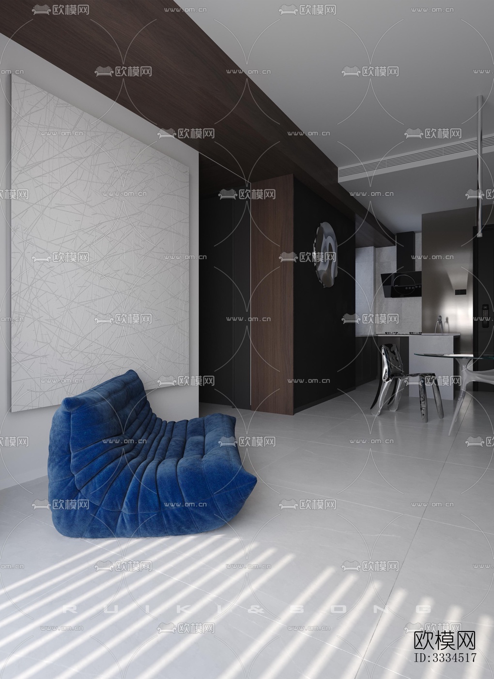 现代客厅效果图下载（渲染图4）