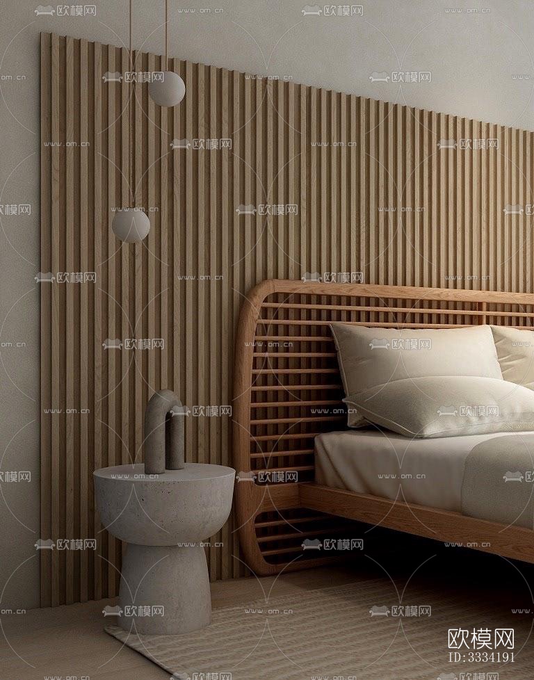 现代卧室效果图下载（渲染图10）