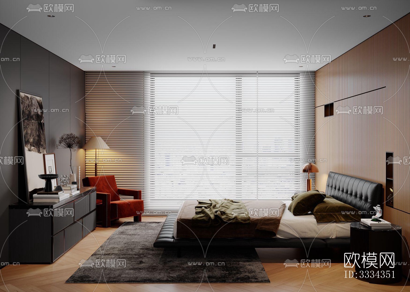 现代卧室效果图下载（渲染图2）
