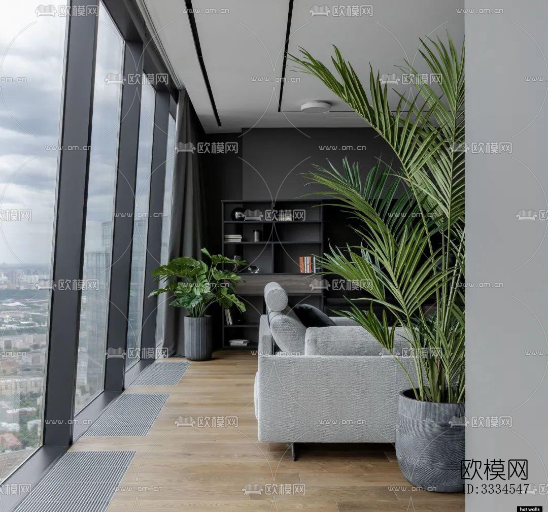 现代客厅效果图下载（渲染图3）