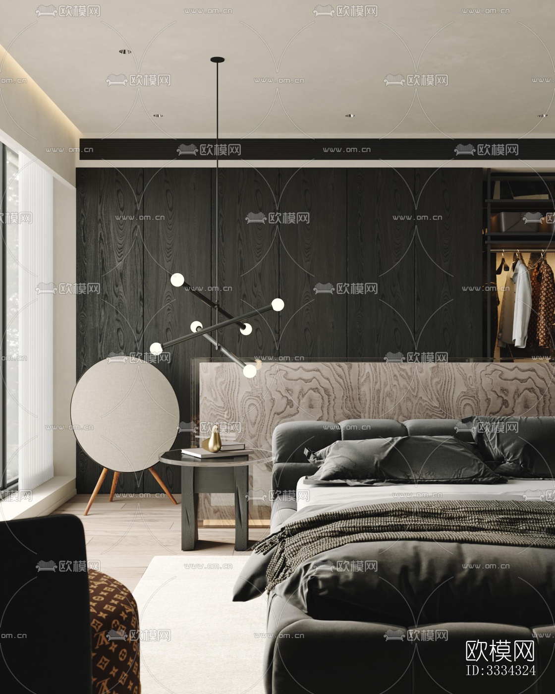 现代卧室效果图下载（渲染图4）