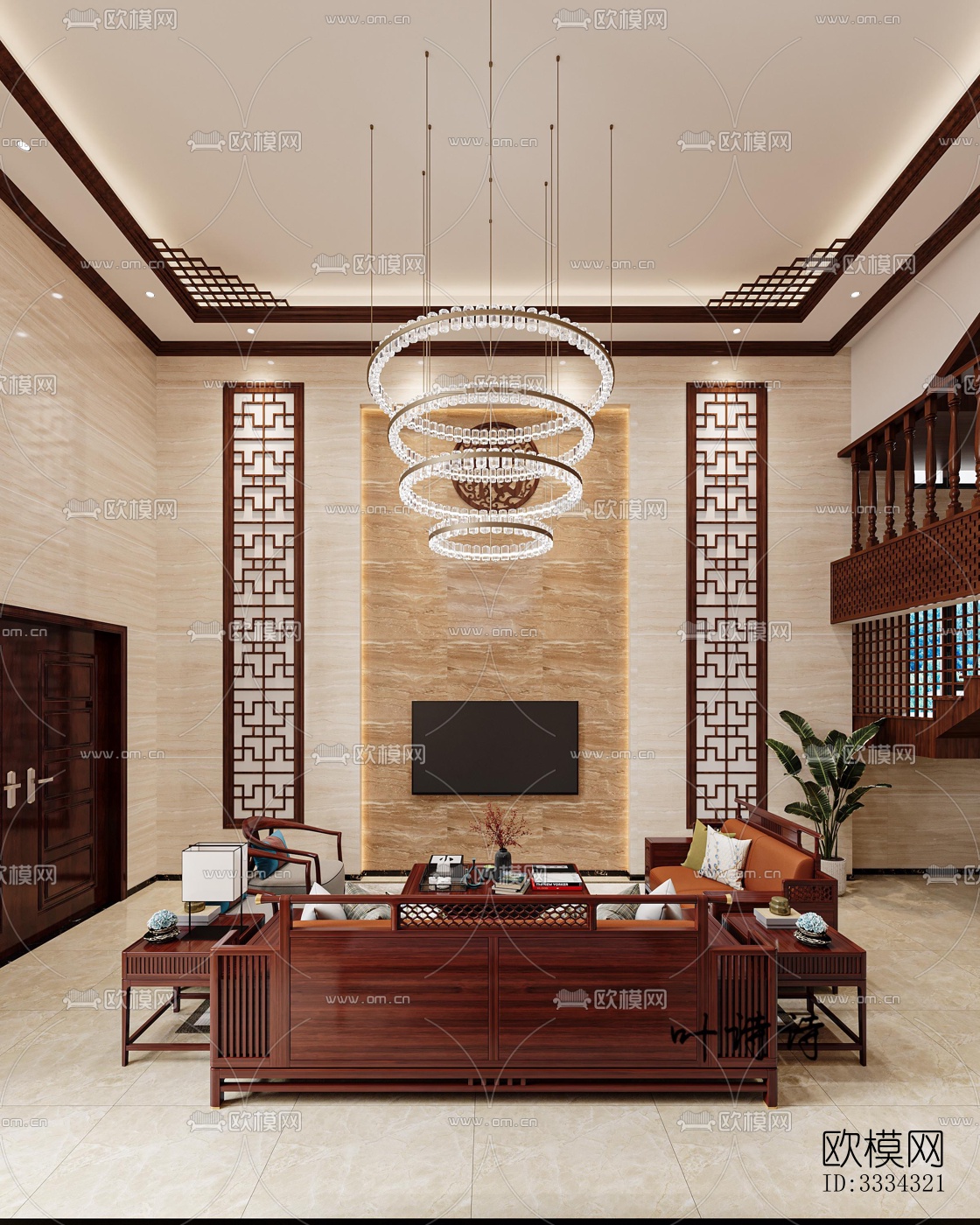 现代卧室效果图下载（渲染图1）