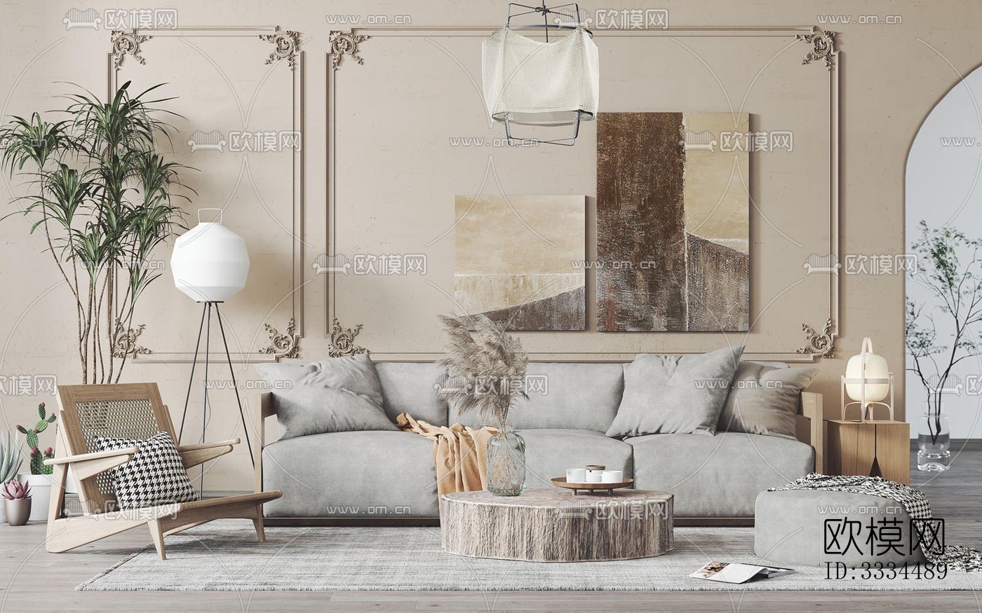 现代客厅效果图下载（渲染图8）