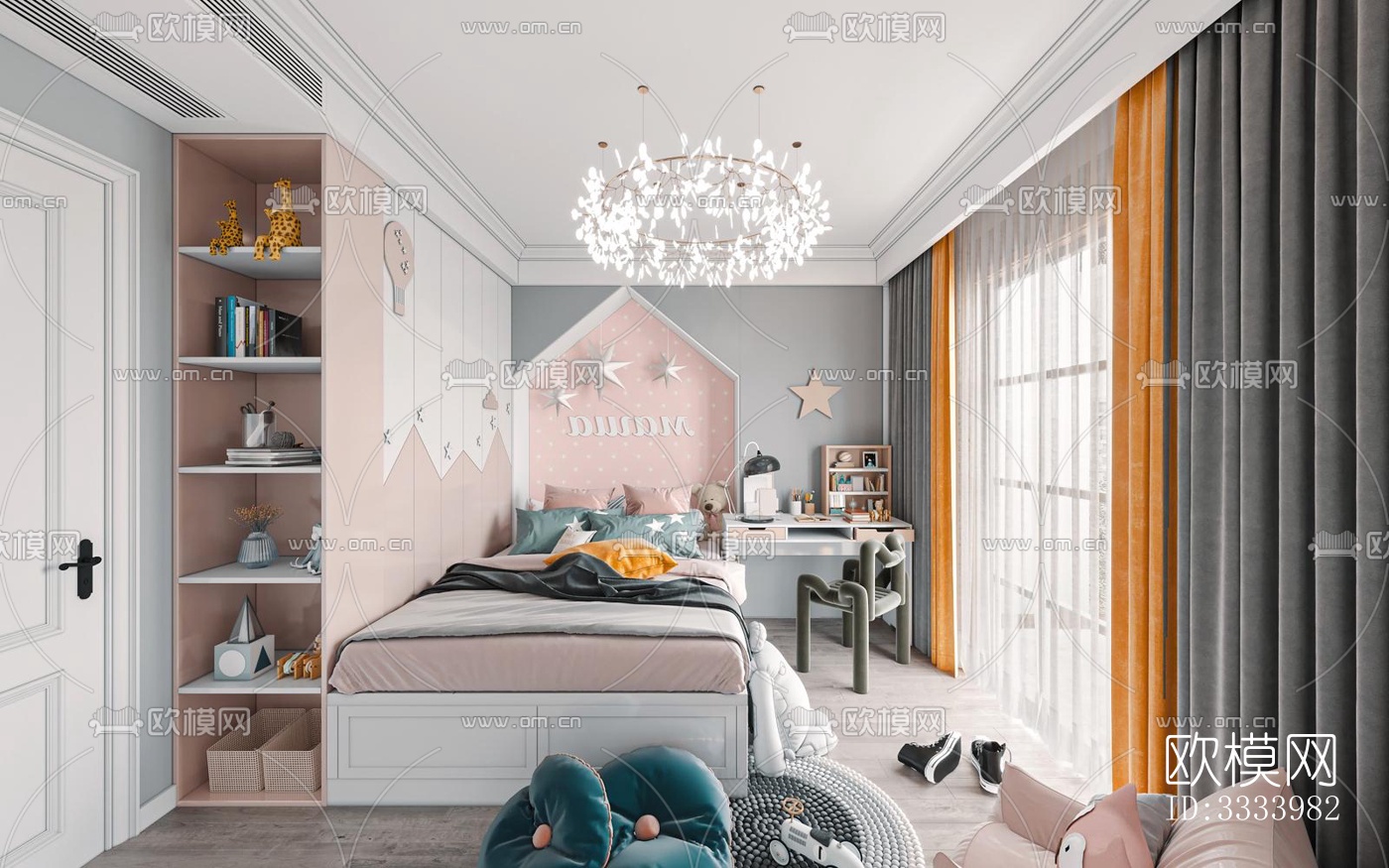 现代儿童房效果图下载（渲染图2）