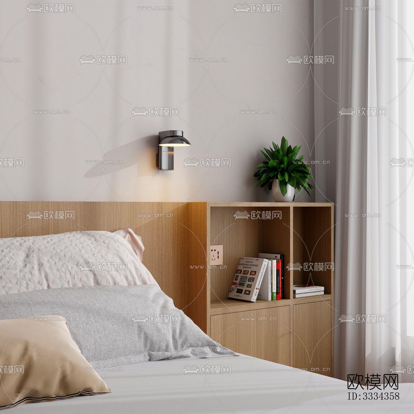 现代卧室效果图下载（渲染图5）