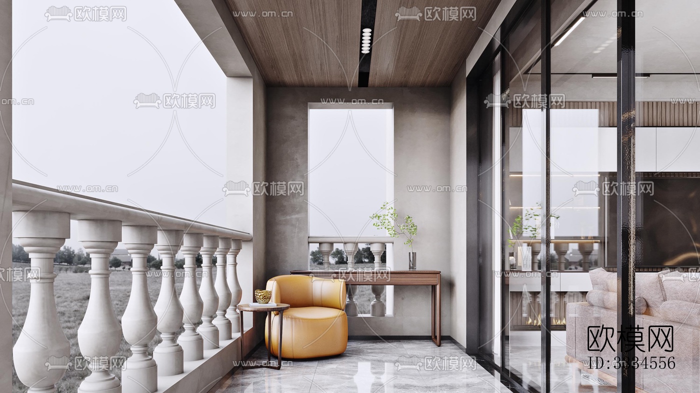 现代客厅效果图下载（渲染图8）