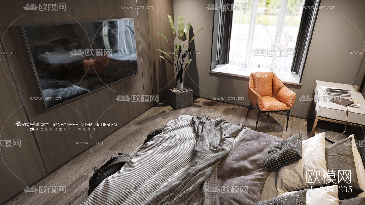 现代卧室效果图下载（渲染图7）