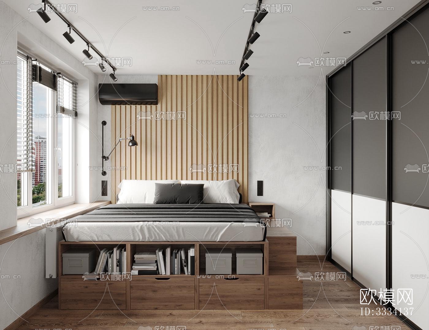 现代卧室效果图下载（渲染图3）
