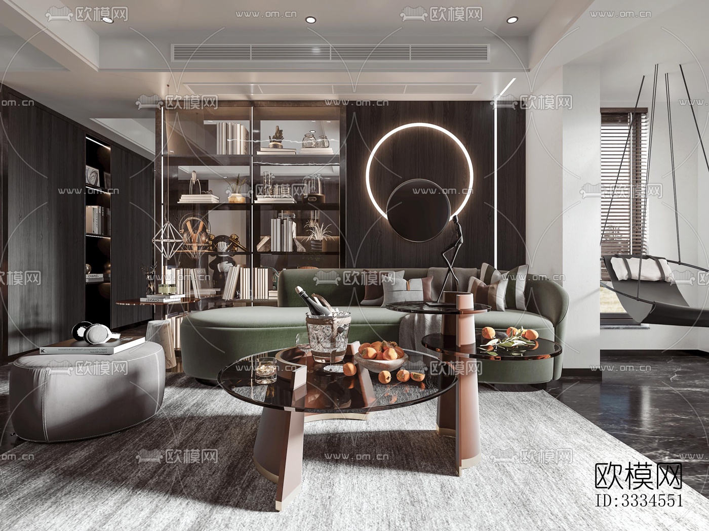 现代客厅效果图下载（渲染图5）