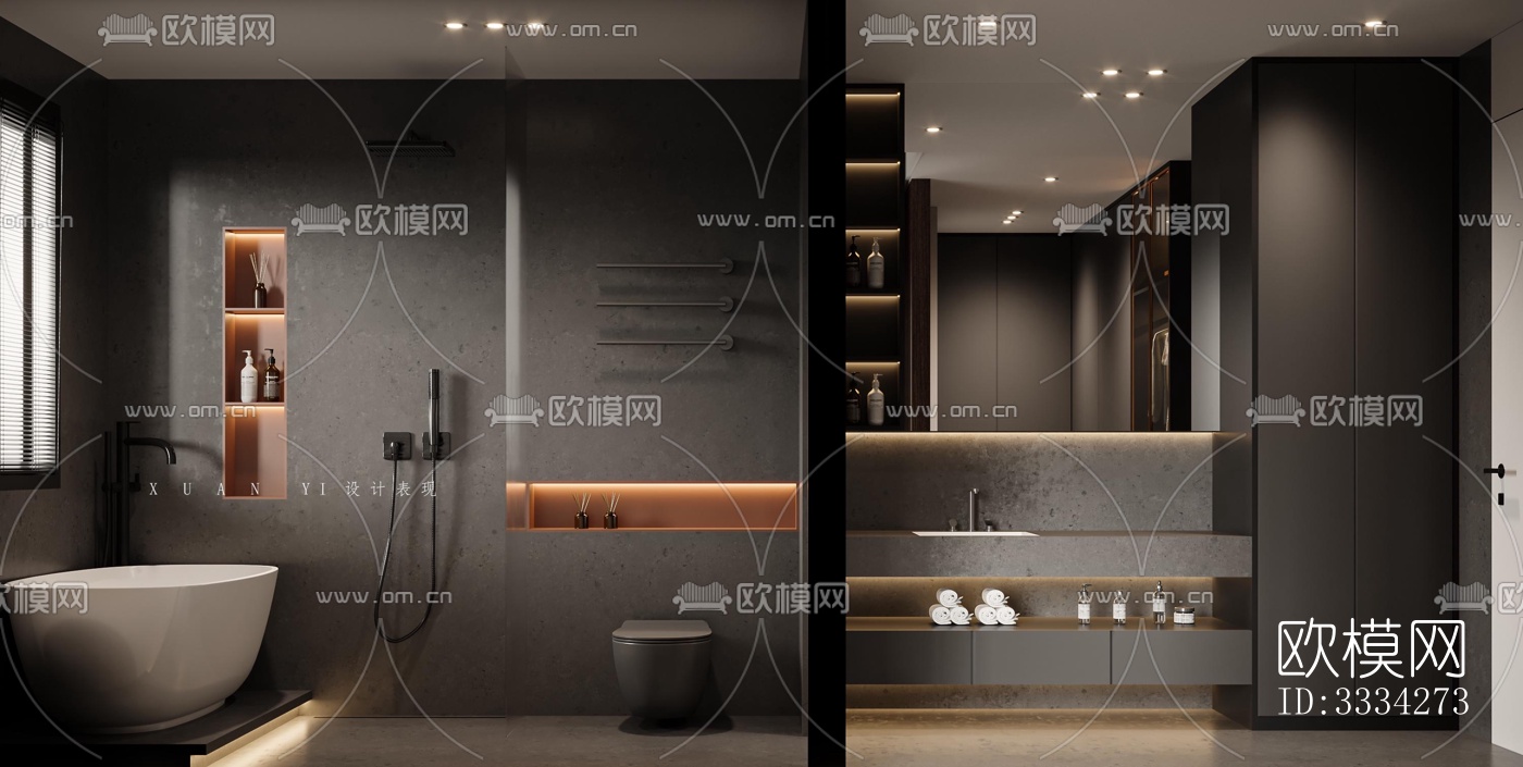 现代卧室效果图下载（渲染图3）