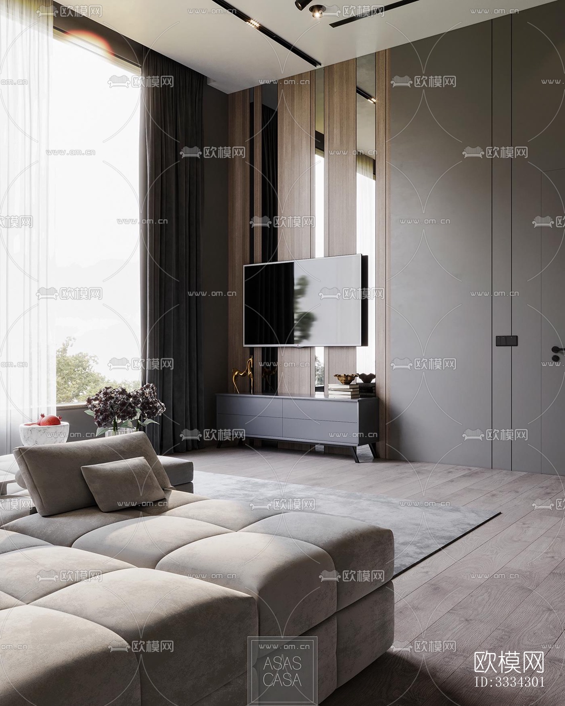 现代卧室效果图下载（渲染图6）