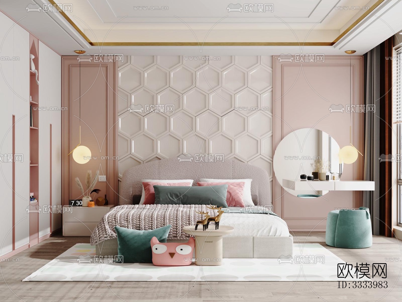 现代儿童房效果图下载（渲染图1）