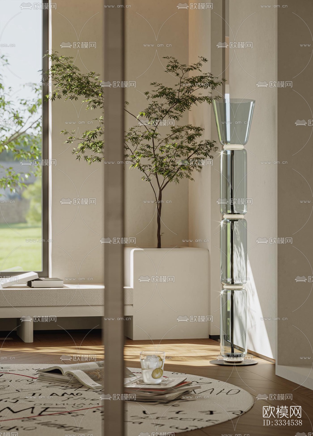 现代客厅效果图下载（渲染图7）