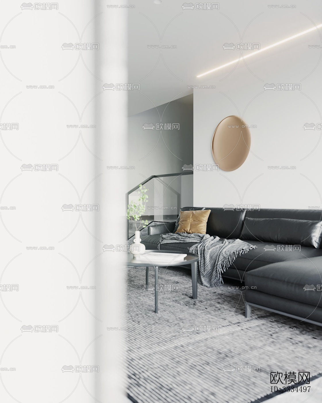 现代客厅效果图下载（渲染图8）