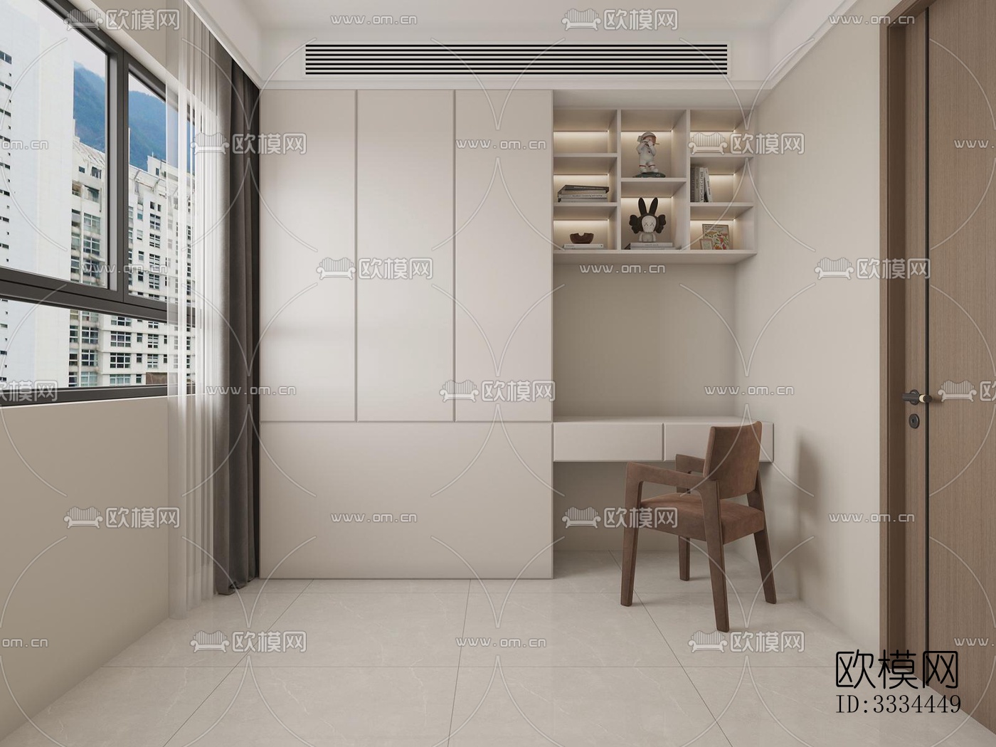 现代卧室效果图下载（渲染图1）