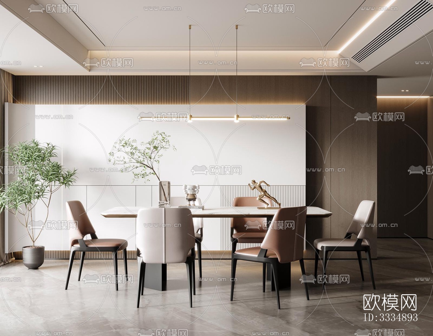 现代餐厅效果图下载（渲染图4）