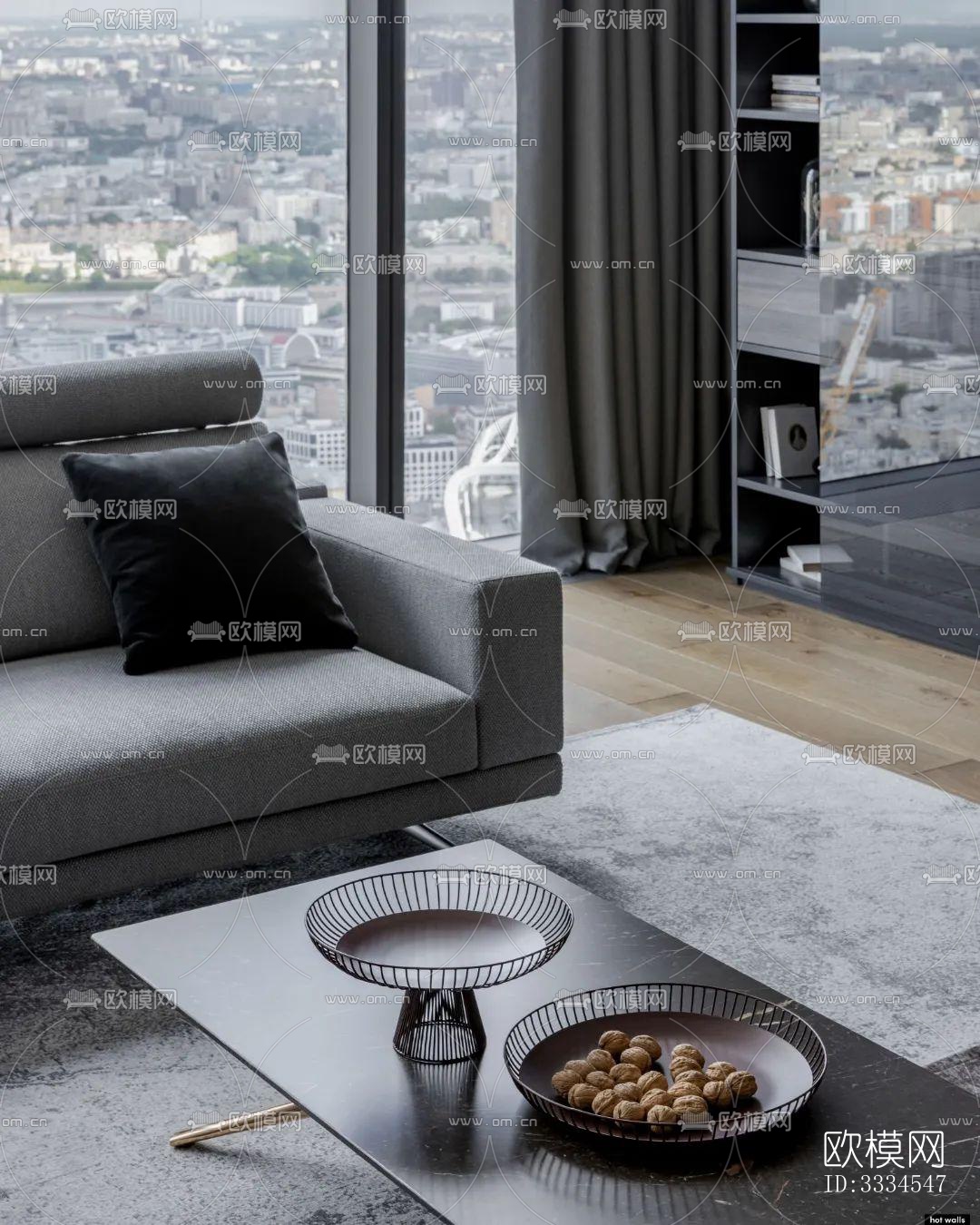 现代客厅效果图下载（渲染图1）