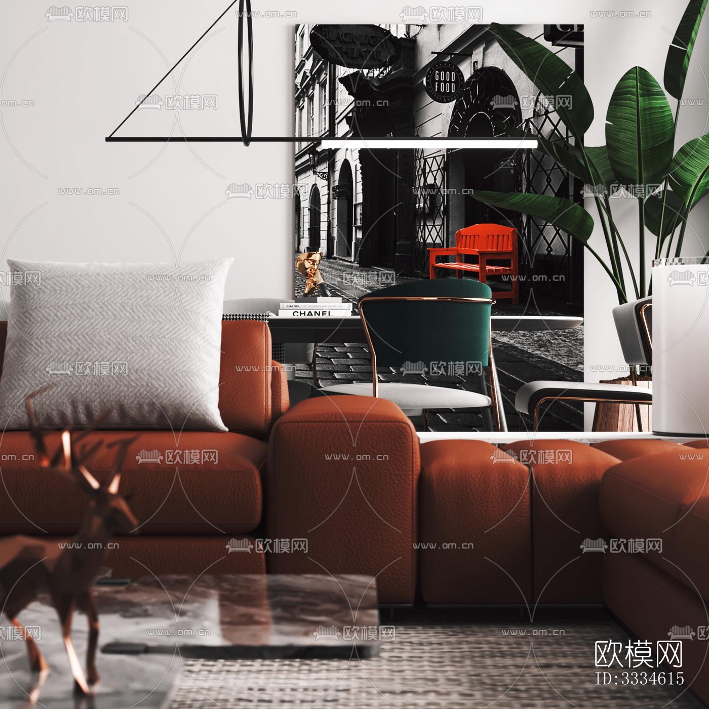 现代客厅效果图下载（渲染图2）