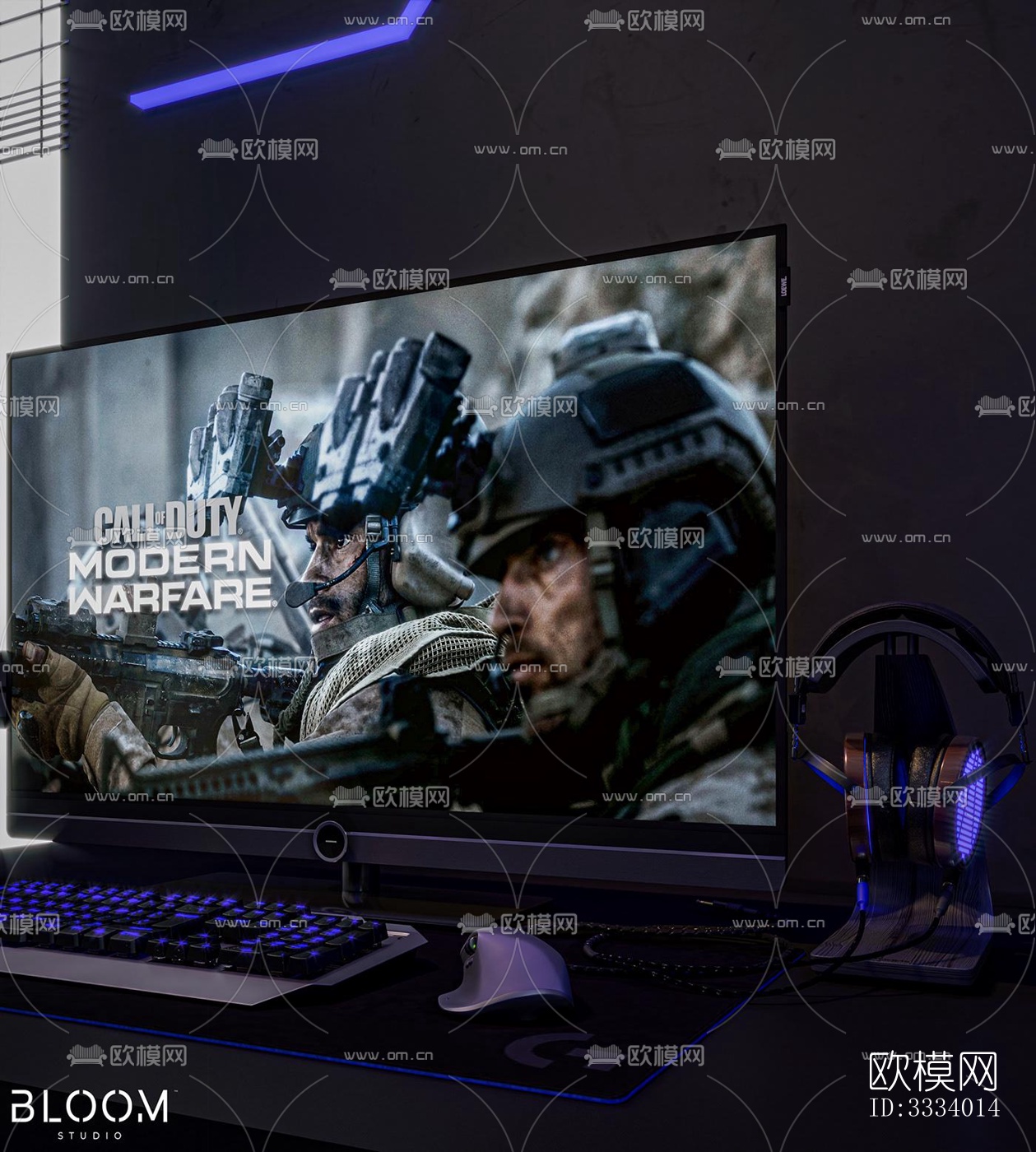 现代卧室效果图下载（渲染图9）