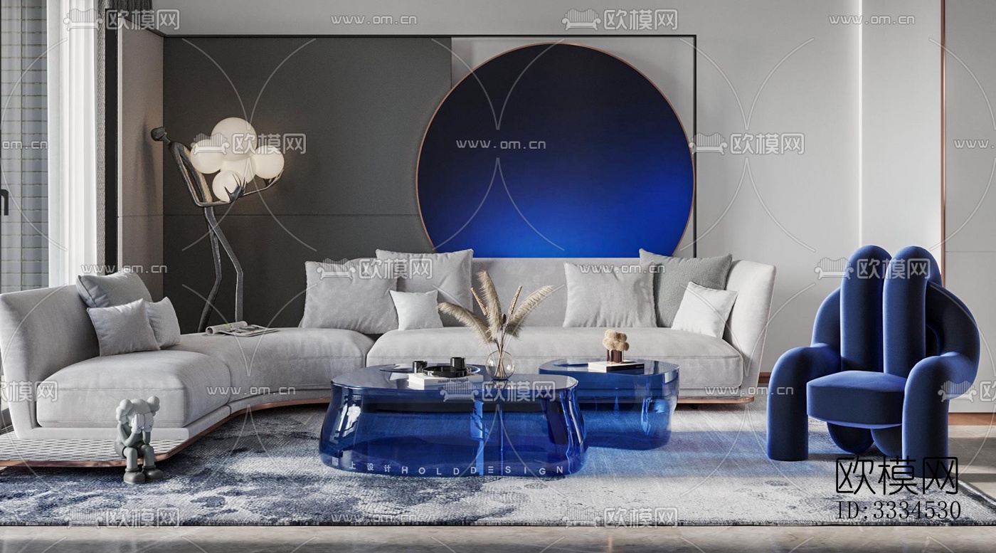 现代客厅效果图下载（渲染图7）