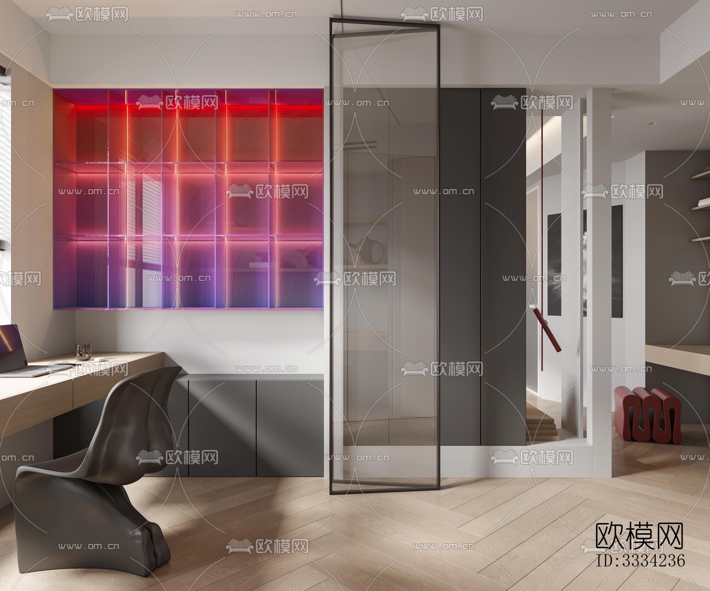 现代卧室效果图下载（渲染图1）