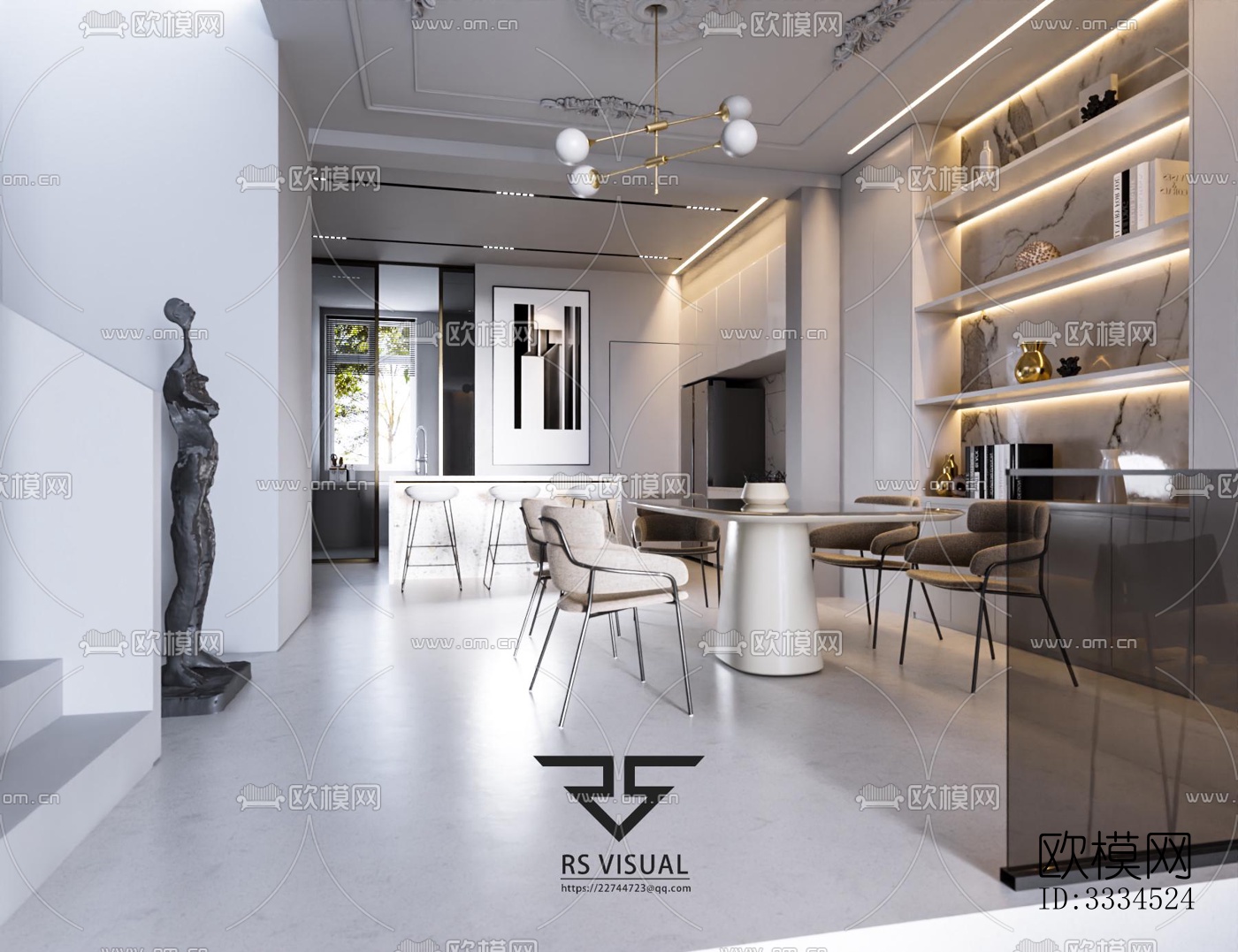 现代客厅效果图下载（渲染图1）